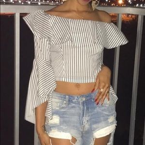 Off shoulder crop top